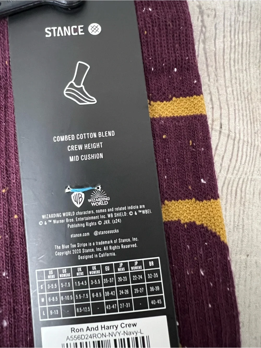 Brand New Men’s Stance Harry Potter Ron & Harry Crew Socks Size Large 9-13 US